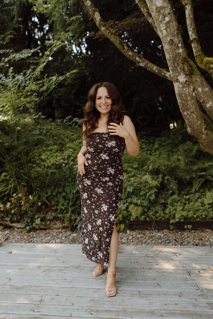 Brown Strapless Dress