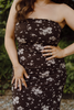 Brown Strapless Dress