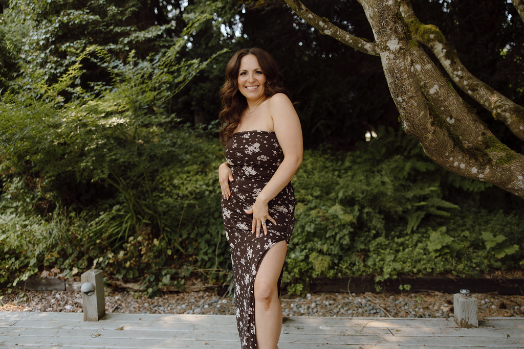 Brown Strapless Dress