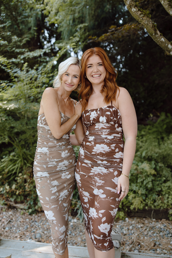 Square Neck Fitted Maxi - Brown