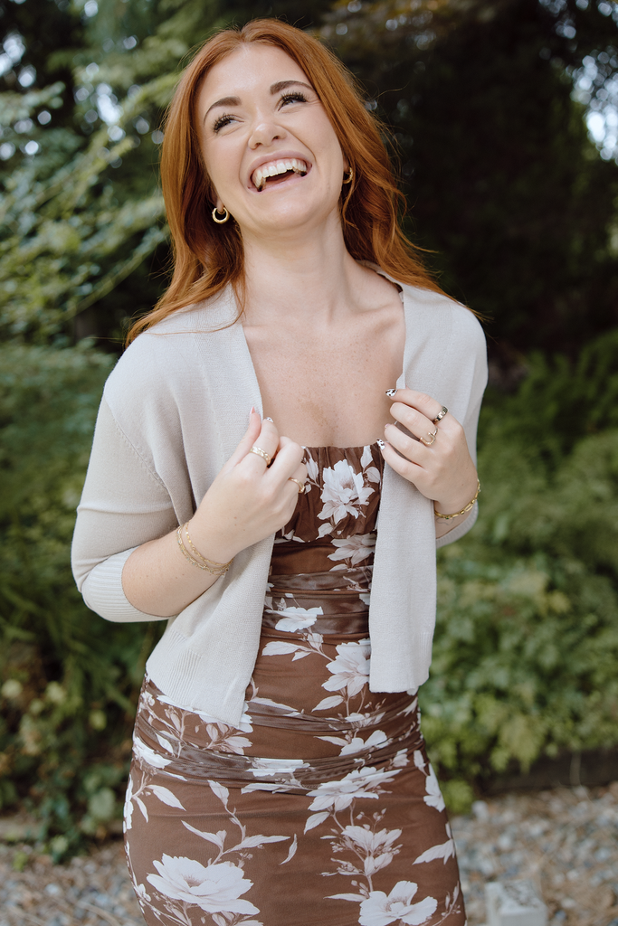Classic Open Cardigan - Taupe