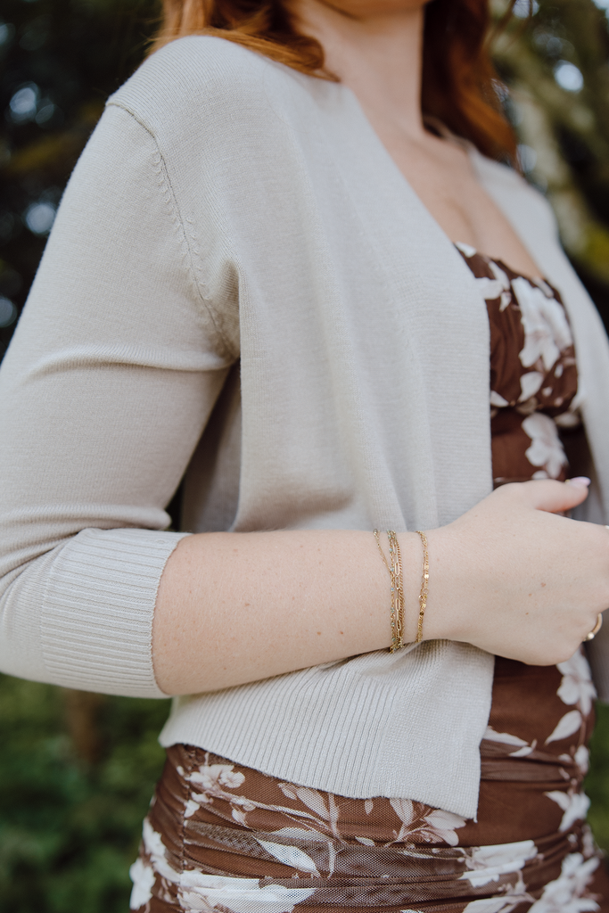 Classic Open Cardigan - Taupe