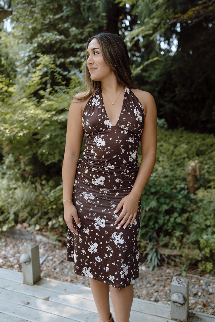 Brown Halter Dress