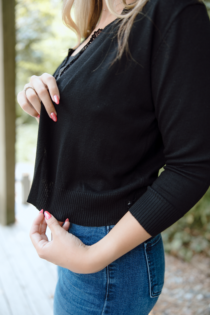 Classic Open Cardigan - Black
