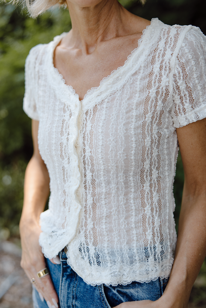 Sheer Button Up - Ivory