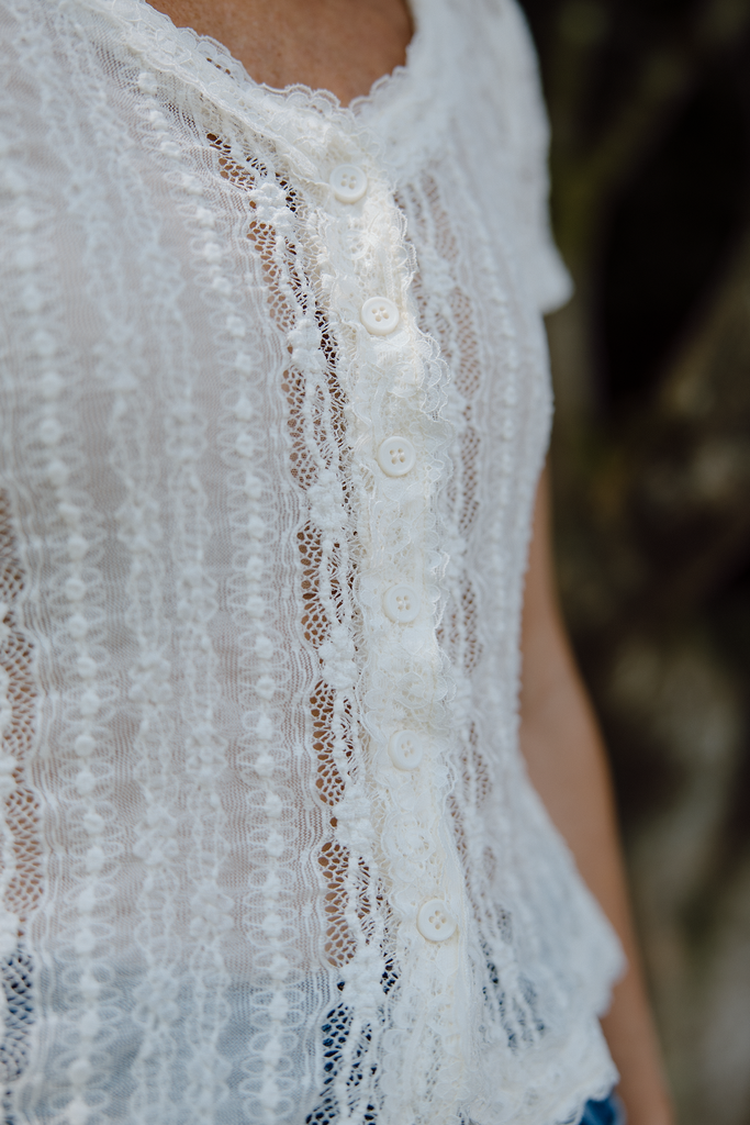 Sheer Button Up - Ivory