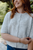 3/4 Sleeve Button Up Cardi - Grey
