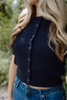 Short Sleeve Cardigan - Navy