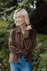 Faux Suede Button Up Jacket - Chestnut