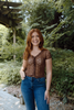 Sheer Button Up - Brown