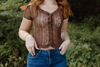 Sheer Button Up - Brown