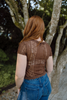 Sheer Button Up - Brown