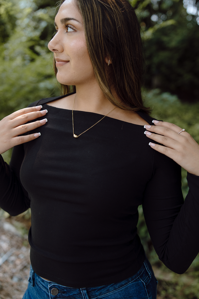 Straight Cut Ribbed Basic - Black