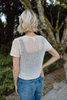 Short Sleeve Front Tie Cardigan - Natural