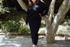 Waffle Sweater & Skirt Set - Black