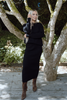 Waffle Sweater & Skirt Set - Black