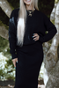 Waffle Sweater & Skirt Set - Black