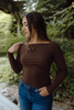 Straight Cut Ribbed Basic - Brown