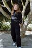 3/4 Zip Butter Soft Barrel Pant Set - Black