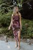 Pink/Brown Strapless Maxi