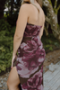 Pink/Brown Strapless Maxi
