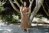 Polka Dot Midi Dress - Cognac
