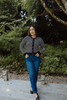 Gold Button Striped Cardi - Black