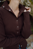 Snap Button Ribbed Sweater - Chocolate