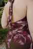 Halter Pink/Brown Floral Maxi