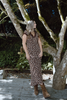 Floral Midi Dress - Brown