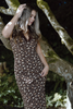 Floral Midi Dress - Brown