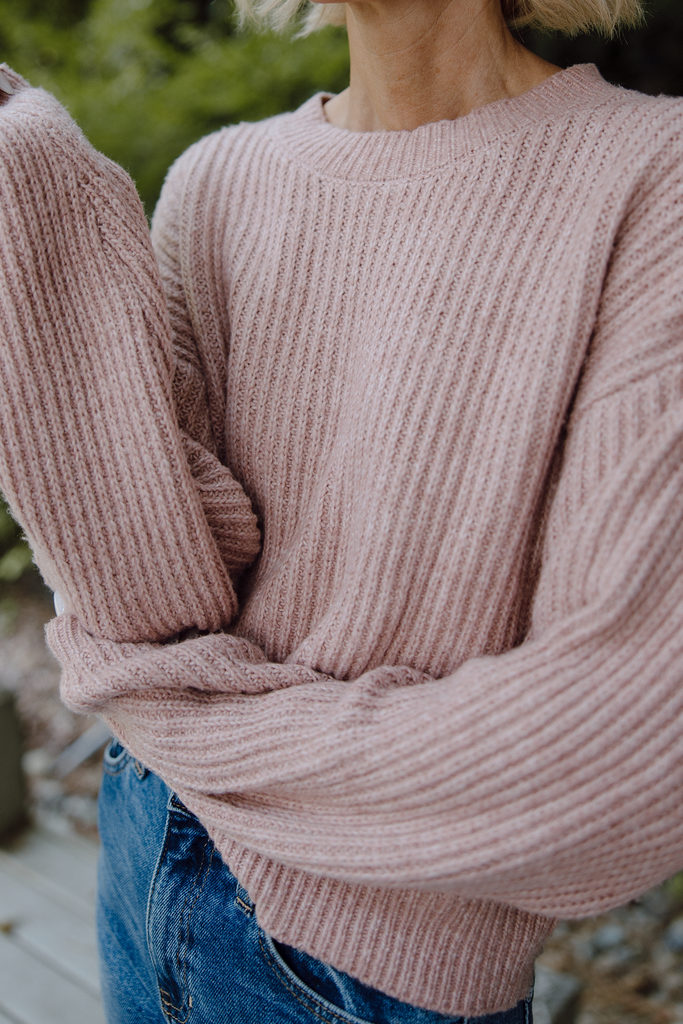 Classic Knit Sweater - Pink