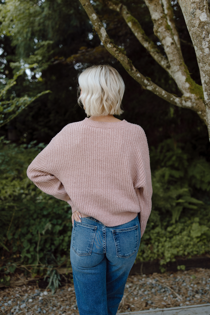 Classic Knit Sweater - Pink