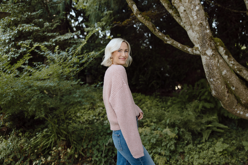 Classic Knit Sweater - Pink