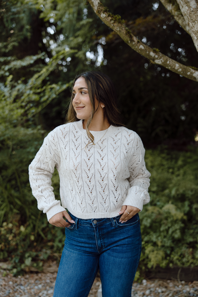 Soft Crochet Knit Sweater - Alpaca
