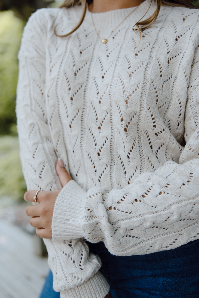 Soft Crochet Knit Sweater - Alpaca