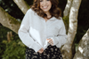 Crew Neck Button Up Cardigan Sweater - Oat