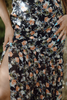 Floral/Black Strapless Floral Maxi