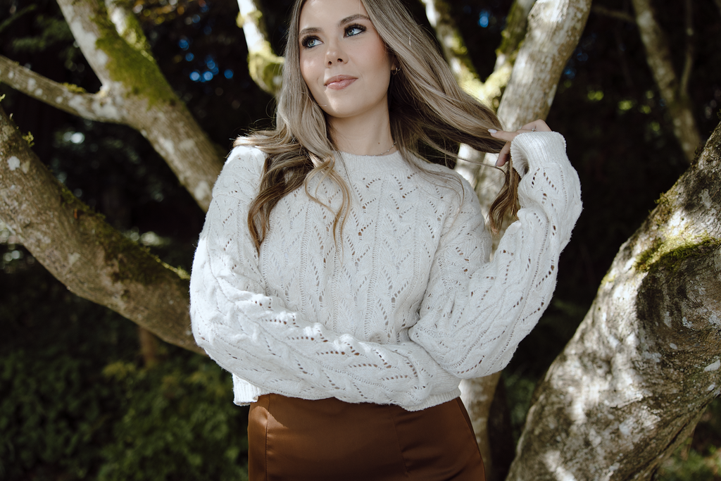 Soft Crochet Knit Sweater - Alpaca