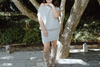 Off Shoulder Drop Waist Sweater Dress – Grey