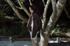 Faux Suede Collared Jacket - Brown