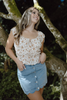 Fall Floral Top - Beige