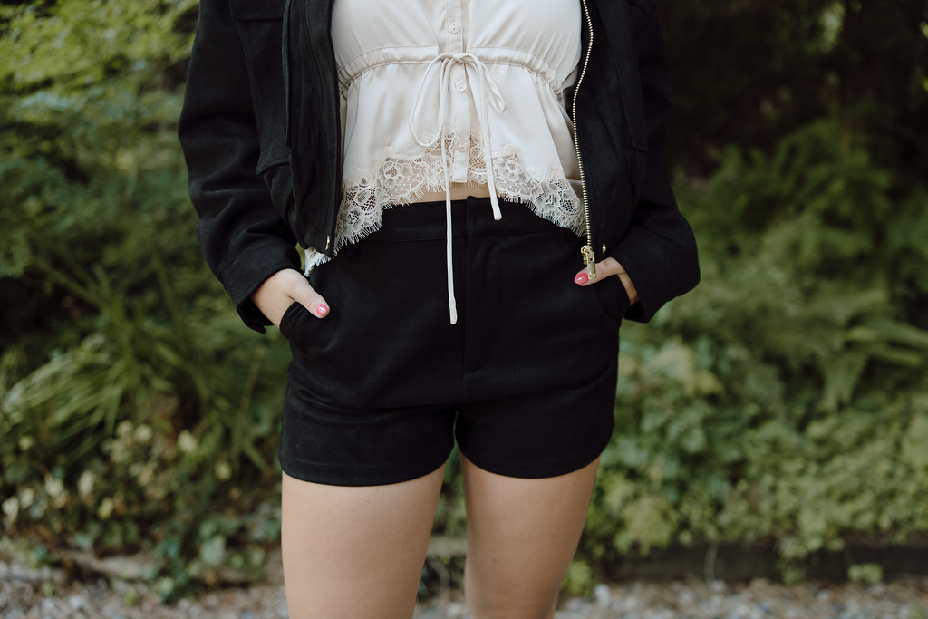 Faux Suede Short - Black