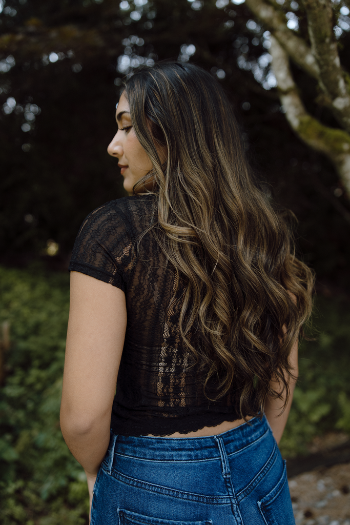 Sheer Button Up - Black