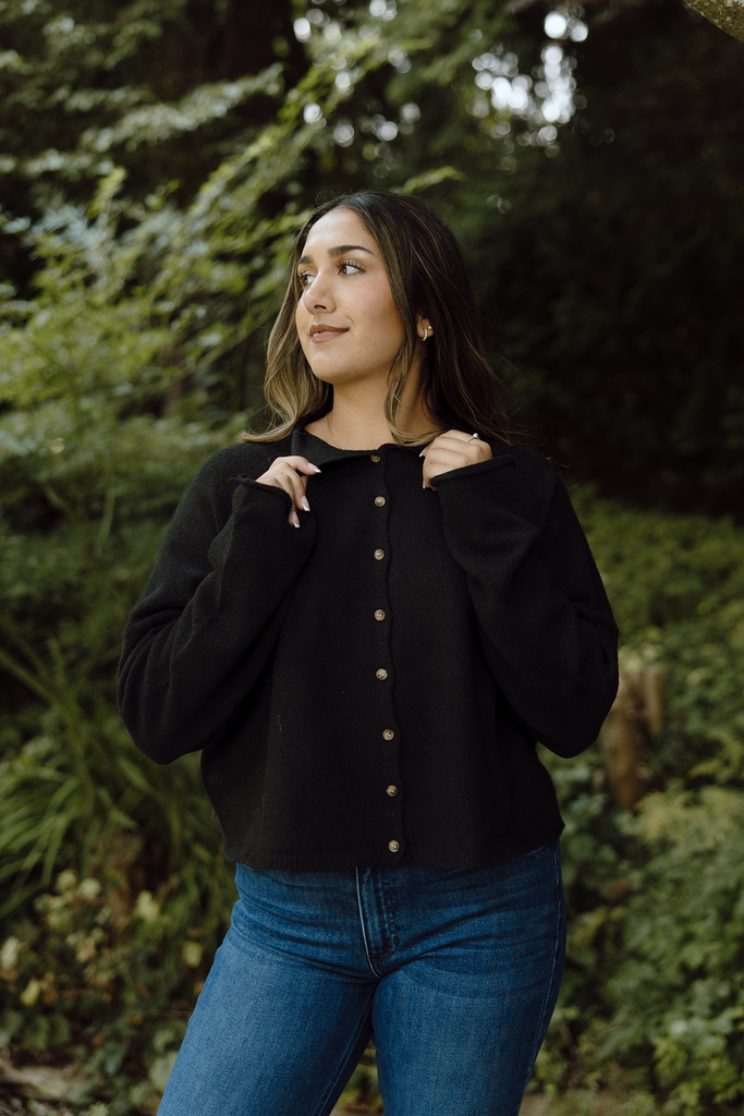 Button Up Cardigan - Black