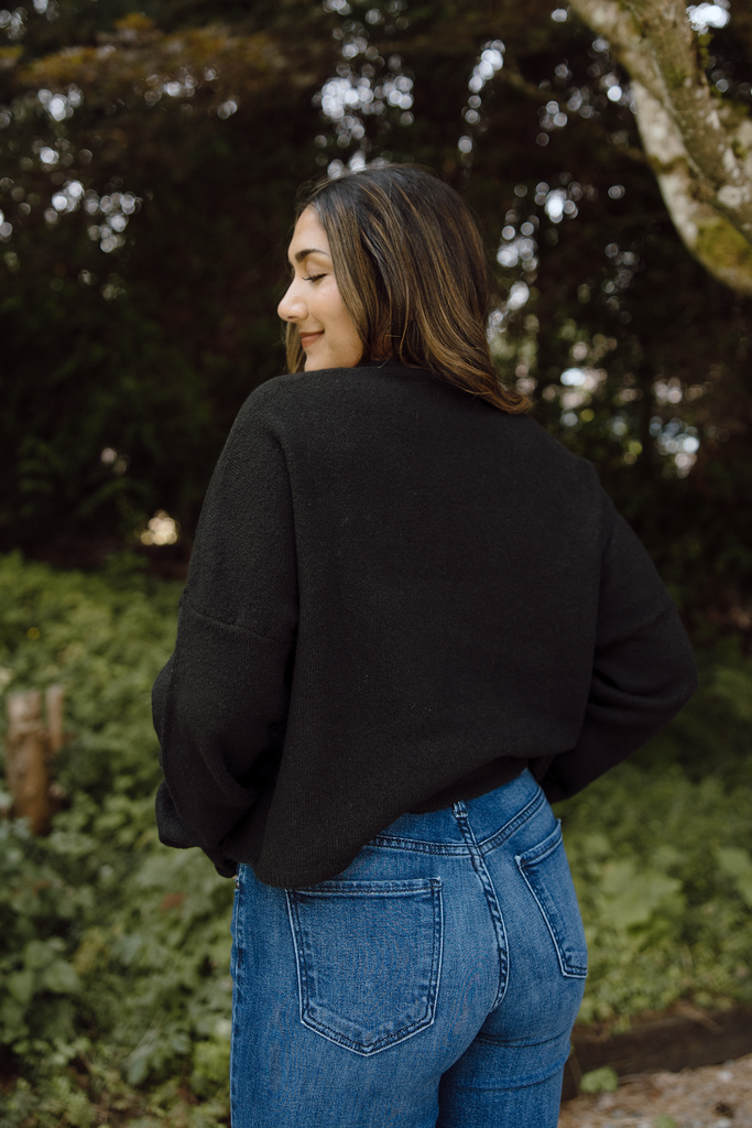 Button Up Cardigan - Black