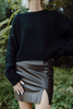Faux Leather Mini Skirt - Brown