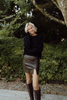 Faux Leather Mini Skirt - Brown