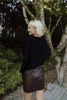 Faux Leather Mini Skirt - Brown