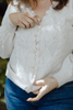 Scalloped and Lace Trim Cardigan - Ivory